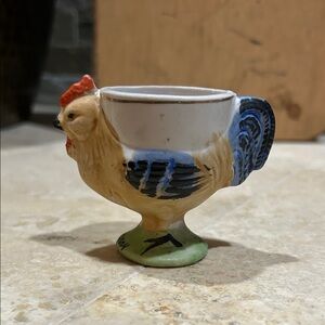vintage FANNY FARMER ceramic chicken or rooster egg cup